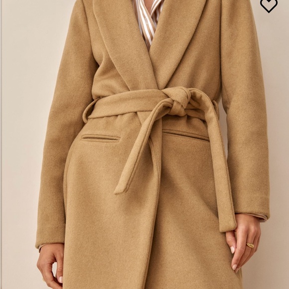 Reformation Greenwich Coat in Camel - Picture 5 of 6